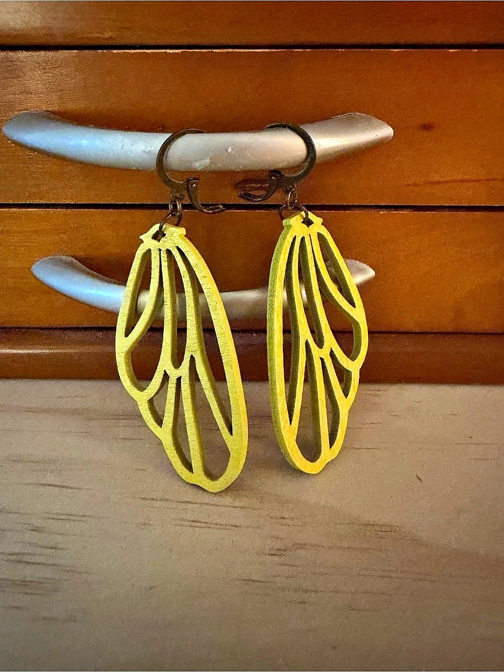 Yellow Statement Dangle Earrings Like New